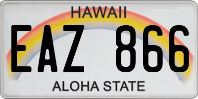 HI license plate EAZ866