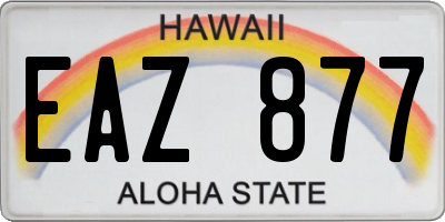 HI license plate EAZ877