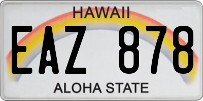 HI license plate EAZ878