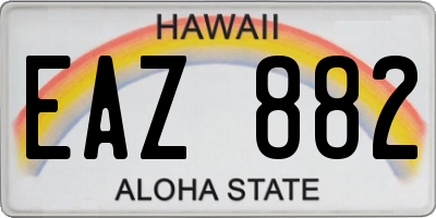 HI license plate EAZ882