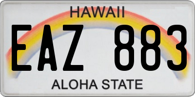 HI license plate EAZ883