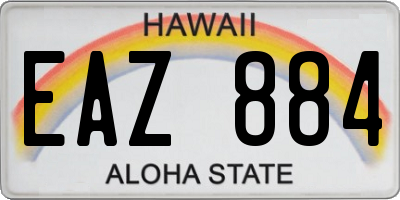 HI license plate EAZ884