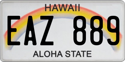 HI license plate EAZ889