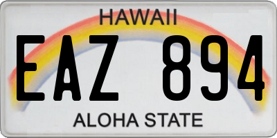 HI license plate EAZ894