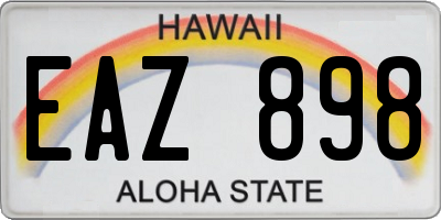 HI license plate EAZ898