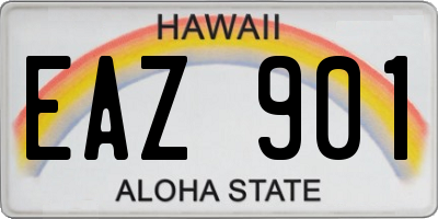 HI license plate EAZ901