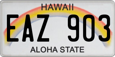 HI license plate EAZ903