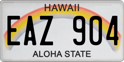 HI license plate EAZ904