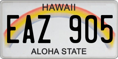 HI license plate EAZ905