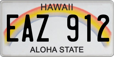 HI license plate EAZ912
