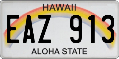 HI license plate EAZ913