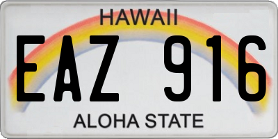 HI license plate EAZ916