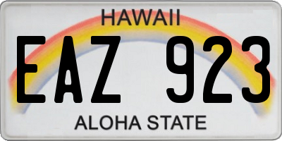 HI license plate EAZ923