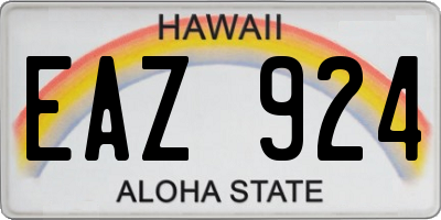 HI license plate EAZ924
