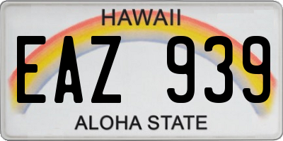 HI license plate EAZ939