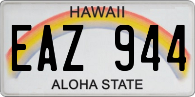 HI license plate EAZ944