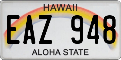 HI license plate EAZ948