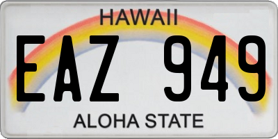 HI license plate EAZ949