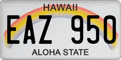 HI license plate EAZ950