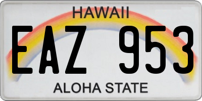 HI license plate EAZ953