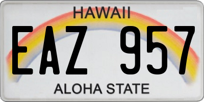 HI license plate EAZ957