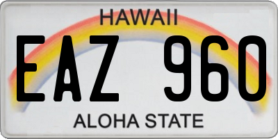 HI license plate EAZ960