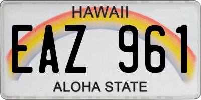 HI license plate EAZ961