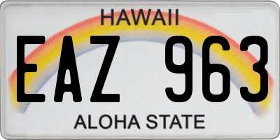 HI license plate EAZ963