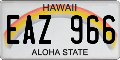 HI license plate EAZ966