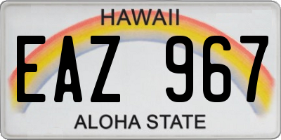 HI license plate EAZ967