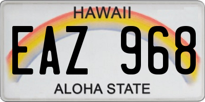 HI license plate EAZ968