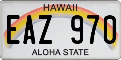HI license plate EAZ970