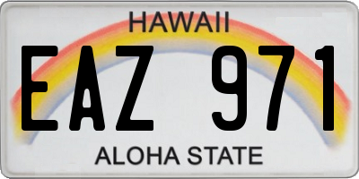 HI license plate EAZ971