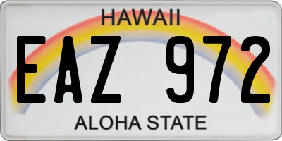 HI license plate EAZ972