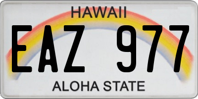 HI license plate EAZ977