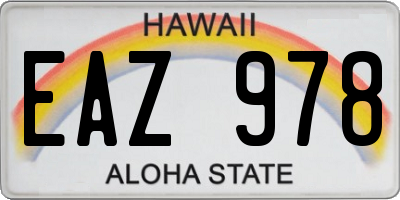 HI license plate EAZ978