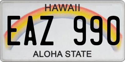 HI license plate EAZ990