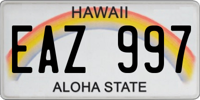 HI license plate EAZ997