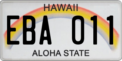 HI license plate EBA011