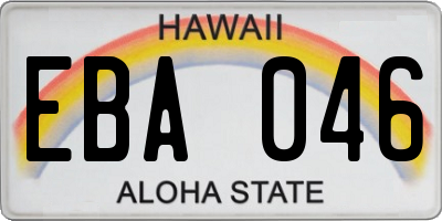 HI license plate EBA046