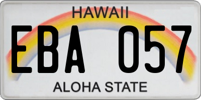 HI license plate EBA057