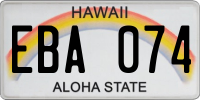 HI license plate EBA074