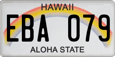 HI license plate EBA079