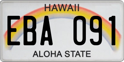 HI license plate EBA091