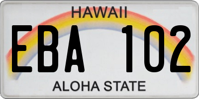 HI license plate EBA102