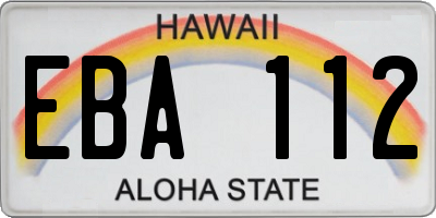 HI license plate EBA112