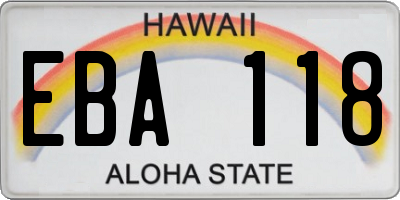 HI license plate EBA118