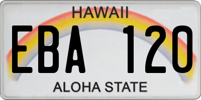 HI license plate EBA120