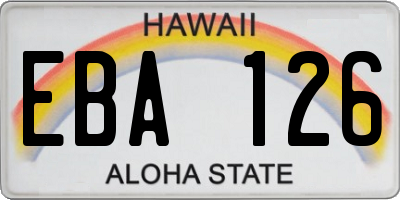 HI license plate EBA126