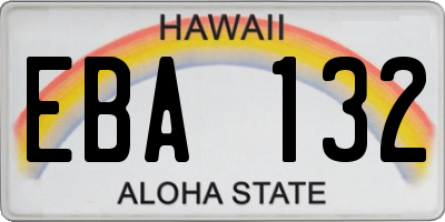 HI license plate EBA132
